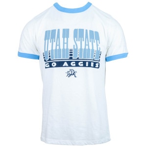 Women's Utah State aggies 70s ringer navy white t-shirt
